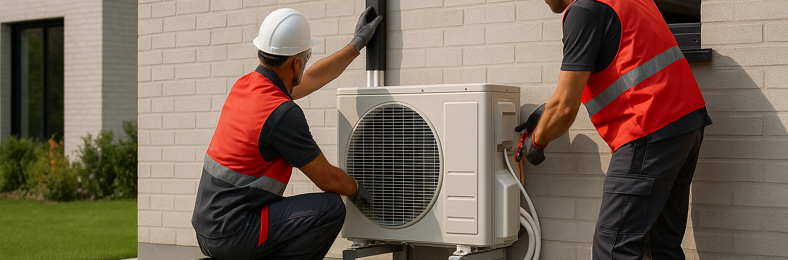 Nette afwerking airco-installatie