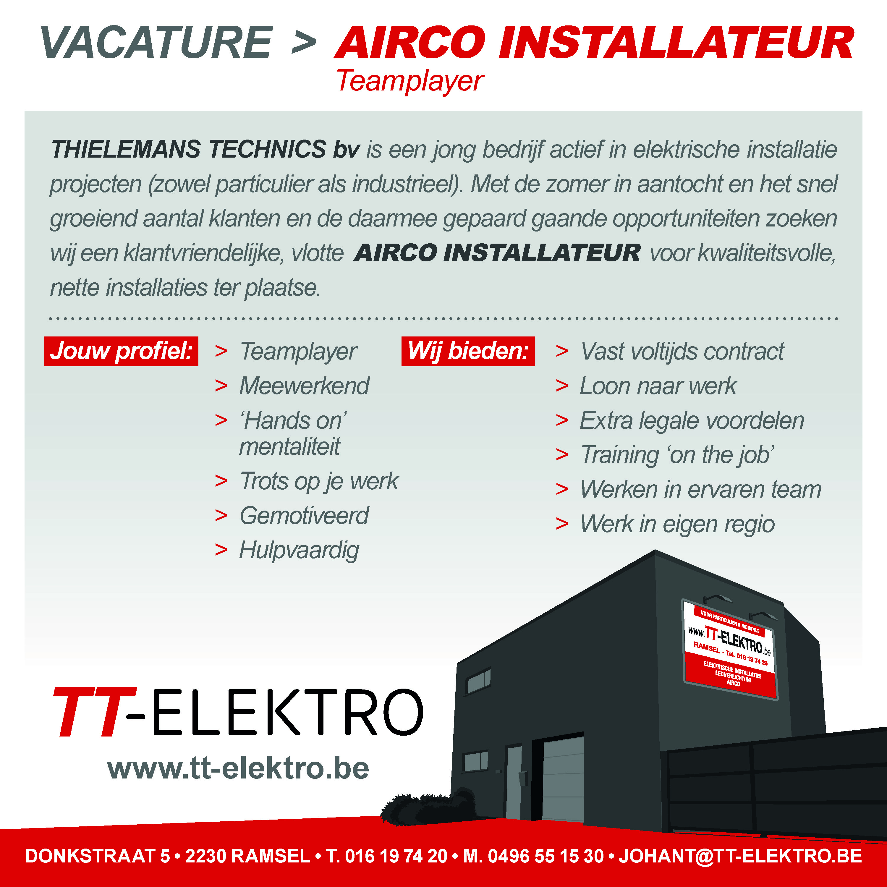 Vacature Airco installateur
