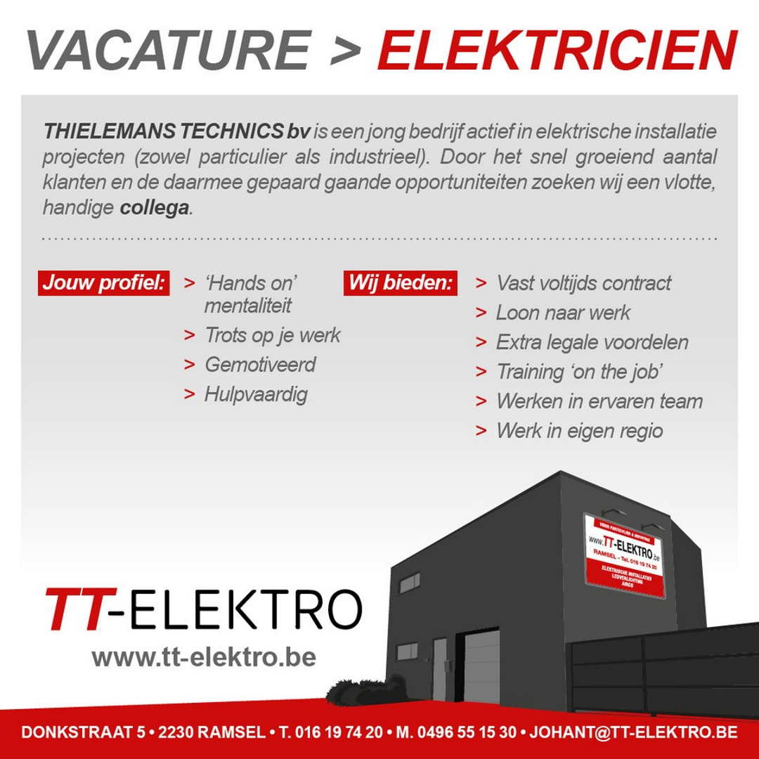 Vacature Elektricien